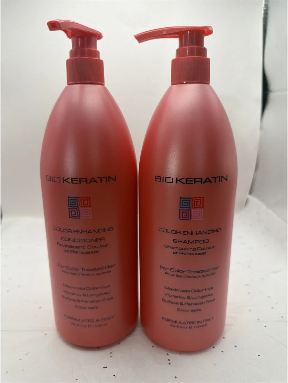Bio Keratin Color Enhancing DUO Shampoo & Conditioner 33.8 fl oz Italy New